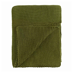 Плед из хлопка жемчужной вязки оливкового цвета Waffle Comfort варинант исполнения - 1 | Loft Concept в Омске