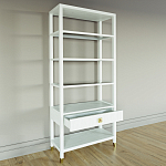 Стеллаж Elsa Dreams White со стеклянными полками и ящиком варинант исполнения - 3 | Loft Concept в Омске