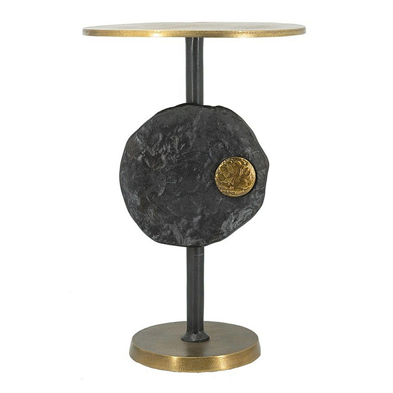 Столик приставной с абстрактным основанием и акцентом в виде золотистого диска Heavenly Space  в Омске | Loft Concept 