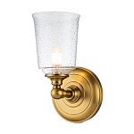 Бра для ванных комнат с прозрачным плафоном из стекла с пузырьками на основании цвета латунь Feiss варинант исполнения - 1 | Loft Concept в Омске