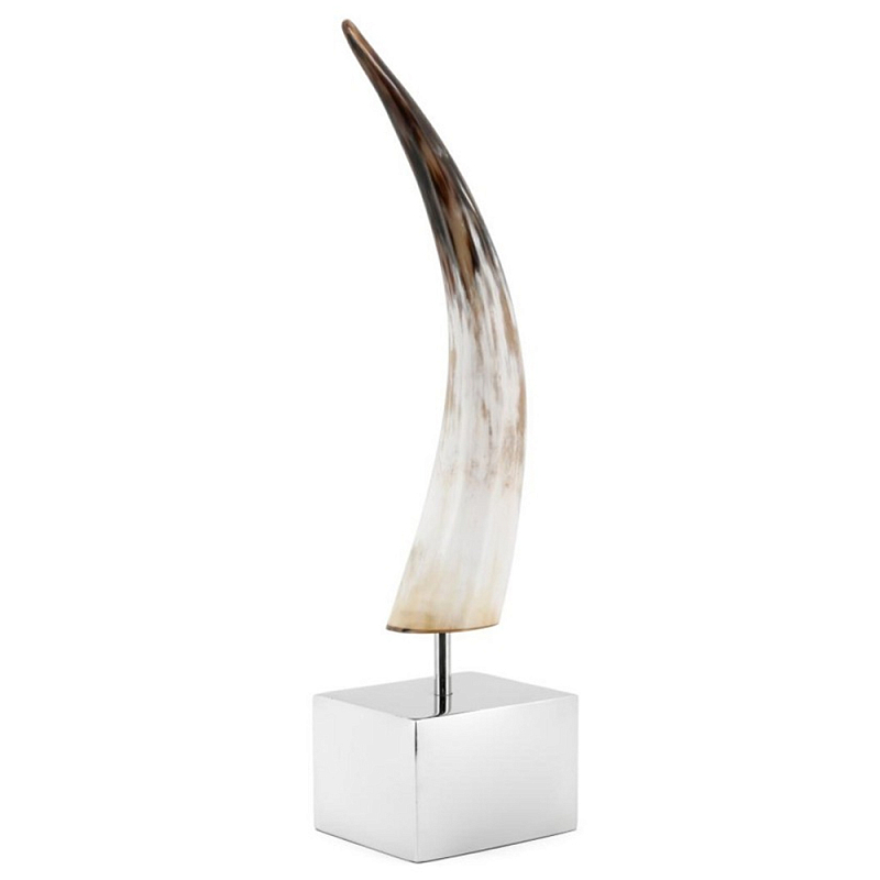 Статуэтка Horn Standing On Cube Хром Бежевый Коричневый Статуэтка Horn Standing On Cube Хром Бежевый Коричневый в Омске | Loft Concept