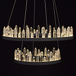Люстра с двумя кольцами черного цвета с хрустальными элементами QUARTZ CRYSTAL варинант исполнения - 5 | Loft Concept в Омске