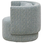 Дизайнерское мягкое кресло с круглой мягкой спинкой в голубой пестрой обивке Roux Round Armchair варинант исполнения - 2 | Loft Concept в Омске