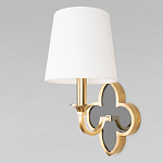 Бра с белым текстильным абажуром и фигурным основанием с зеркальной вставкой Vitorino варинант исполнения - 1 | Loft Concept в Омске