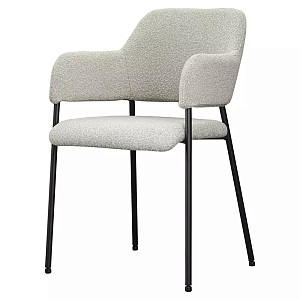 Стул мягкий с подлокотниками Chair Gray Upholstery Boucle