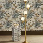 Торшер с золотым каркасом в виде стебля с листьями Inspired by Nature варинант исполнения - 4 | Loft Concept в Омске