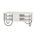 Стол журнальный прямоугольной формы с 2-мя полками белого цвета NORFOLK WHITE варинант исполнения - 1 | Loft Concept в Омске