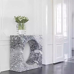 Дизайнерский журнальный стол квадратной формы с круглой нишей Guxawar варинант исполнения - 2 | Loft Concept в Омске