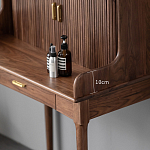 Туалетный стол деревянный с ящиком и зеркалом Moon Walnut Furniture варинант исполнения - 4 | Loft Concept в Омске