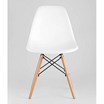 Пластиковый стул на ножках из массива бука Eames White  варинант исполнения - 4 | Loft Concept в Омске