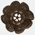 Круглая люстра волнистой формы с декором из круглых деревянных бусин коричневая Brown Wooden Beads Chandelier варинант исполнения - 2 | Loft Concept в Омске