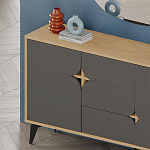 Комод цвета древесины с 3-мя дверцами и выдвижным ящиком темно-серого цвета SPARK CONSOLE OAK ANTHRACITE варинант исполнения - 3 | Loft Concept в Омске