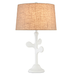 Настольная лампа с белым каркасом и тканевым абажуром Natural Stems варинант исполнения - 1 | Loft Concept в Омске