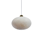 Подвесной светильник с плафоном в виде эллипса из белого алебастра Cryptocrystalline Stone варинант исполнения - 3 | Loft Concept в Омске