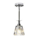 Подвесной светильник хромированного цвета с граненым прозрачным стеклянным плафоном Elstead Lighting варинант исполнения - 2 | Loft Concept в Омске