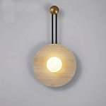 Бра круглое с каменным основанием и плафоном из стекла в форме шара Shaw Marble Lighting варинант исполнения - 4 | Loft Concept в Омске