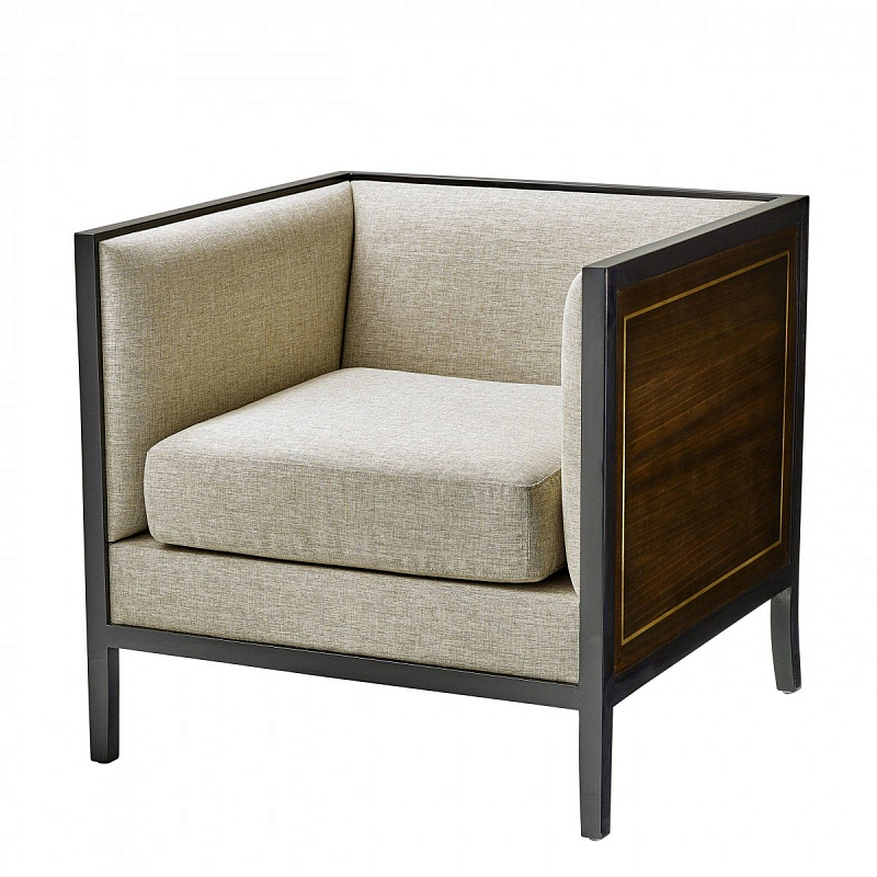 Кресло Eichholtz Chair Lauriston Eucalyptus Коричневый Бежево-серый Черный Кресло Eichholtz Chair Lauriston Eucalyptus Коричневый Бежево-серый Черный в Омске | Loft Concept