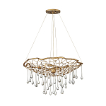 Люстра подвесная золотого цвета с металлическим сетчатым основанием и стеклянными каплевидными подвесками Hinkley варинант исполнения - 2 | Loft Concept в Омске