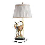 Настольная лампа с абажуром и основанием в виде двух цапель Porcelain Heron Lamp варинант исполнения - 2 | Loft Concept в Омске