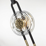 Подвесной светильник черного цвета с прозрачным стеклянным плафоном и золотистой центральной вставкой Virelia  варинант исполнения - 6 | Loft Concept в Омске