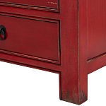 Деревянная ТВ-тумба с 5-ю выдвижными ящиками в китайском стиле красная Wei Chinese TV Stand варинант исполнения - 3 | Loft Concept в Омске