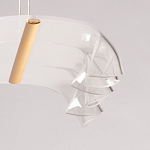 Люстра линейная с 3-мя белыми волнистыми плафонами Wave Line варинант исполнения - 10 | Loft Concept в Омске