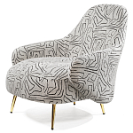 Кресло мягкое с принтом на золотистых ножках Onlooker варинант исполнения - 5 | Loft Concept в Омске