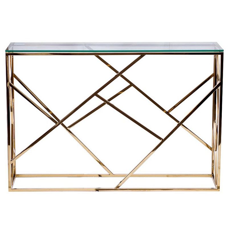 Консоль Serene Furnishing Gold Clear Glass Top Console Золотой Прозрачное Стекло Консоль Serene Furnishing Gold Clear Glass Top Console Золотой Прозрачное Стекло в Омске | Loft Concept