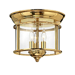 Потолочный светильник в форме фонаря с прозрачным цилиндрическим плафоном и тремя лампами в форме свечей Hinkley варинант исполнения - 5 | Loft Concept в Омске