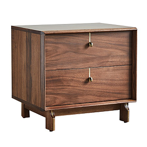 Прикроватный деревянный столик с ящиками Moon Walnut Furniture