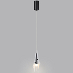 Подвесной светильник с черной металлической основой и рельефным плафоном Glass Pod варинант исполнения - 9 | Loft Concept в Омске