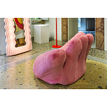 Дизайнерское плюшевое розовое кресло в форме руки Poltronova Joe Plush Taffy Pink Armchair варинант исполнения - 6 | Loft Concept в Омске