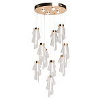 Люстра каскадная с 10-ю прозрачными плафонами Wave Line варинант исполнения - 2 | Loft Concept в Омске