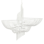 Люстра белая в форме спирали с декором из круглых деревянных бусин White Wooden Beads варинант исполнения - 3 | Loft Concept в Омске