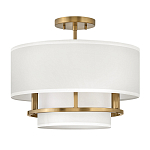 Потолочный светильник с двухслойным белым текстильным абажуром Hinkley варинант исполнения - 14 | Loft Concept в Омске