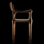 Стул из Ореха с плетеным сидением Kronos Dining Chair Brown варинант исполнения - 3 | Loft Concept в Омске