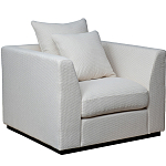 Дизайнерское кресло мягкое с обивкой из рогожки кремового цвета Decoration of Everything варинант исполнения - 1 | Loft Concept в Омске