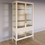 Витрина Primo со стеклянными фасадами и 2 ящиками Светлый дуб варинант исполнения - 2 | Loft Concept в Омске