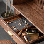 Туалетный стол деревянный с ящиком и зеркалом Moon Walnut Furniture варинант исполнения - 6 | Loft Concept в Омске