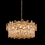 Люстра круглая с декоративными элементами в виде крупных хрустальных цветов Palace Gardens варинант исполнения - 3 | Loft Concept в Омске