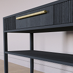 Дизайнерская Консоль с полкой и ящиком Primo Черный дуб варинант исполнения - 4 | Loft Concept в Омске