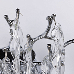 Бра цвета хром с ветвями и прозрачными стеклянными подвесками в виде вытянутых спиральных капель Droplet Chandelier варинант исполнения - 4 | Loft Concept в Омске