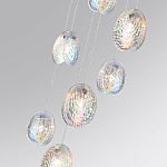 Люстра каскадная с 7-ю круглыми плафонами из рельефного стекла Disc Light варинант исполнения - 5 | Loft Concept в Омске