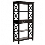 Стеллаж с 4-мя полками и 2-мя ящиками черного цвета из массива березы   варинант исполнения - 1 | Loft Concept в Омске