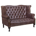 Диван из натуральной кожи на 4-х деревянных ножках из массива бука Thomas Seating brown варинант исполнения - 1 | Loft Concept в Омске