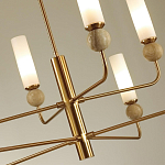 Люстра на штанге с 8-ю цилиндрическими матовыми плафонами и шарами из камня Orb Essence варинант исполнения - 11 | Loft Concept в Омске