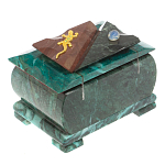 Шкатулка прямоугольная с зеркалом из натурального камня змеевик Stone Casket варинант исполнения - 4 | Loft Concept в Омске