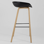 Барный стул на ножках из натурального дерева Boras Black варинант исполнения - 2 | Loft Concept в Омске