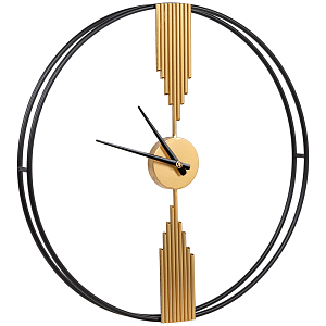 Часы настенные круглые из металла Mirror Tower Clock
