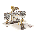 Настольный письменный набор из мрамора с декором в виде льва в подарочной упаковке Marble Accessory варинант исполнения - 2 | Loft Concept в Омске